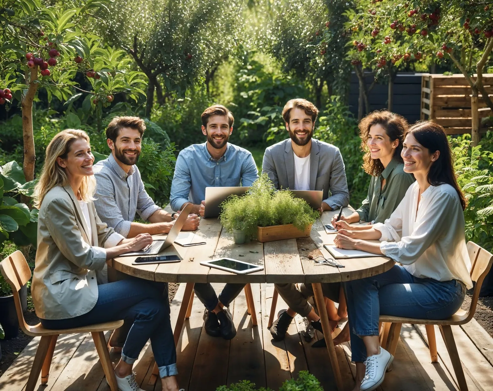 Forêt-jardin aménagée sur un site d'entreprise
